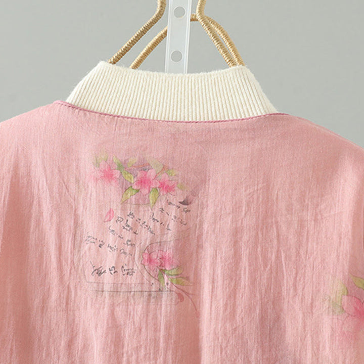 Buddha Stones Printed Women's Long Sleeve Cotton-padded Jacket With Pockets - image 4