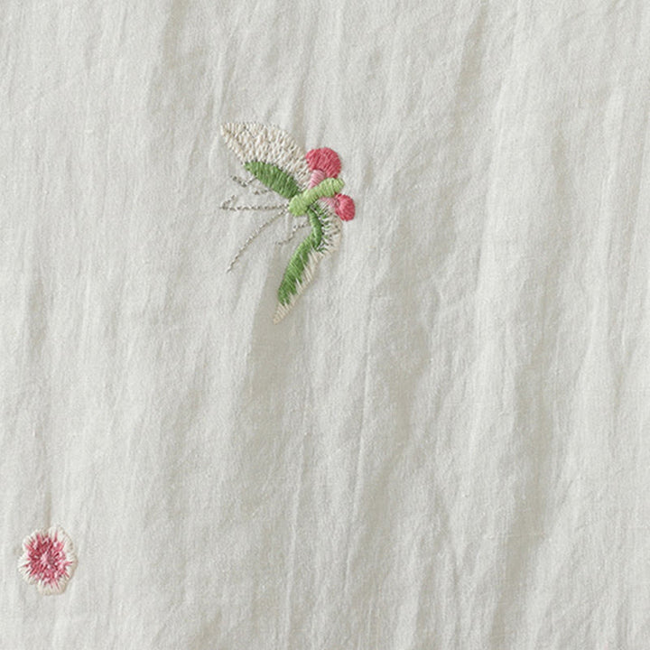 Buddha Stones Flower Embroidery Women's Long Sleeve Cotton-padded Jacket With Pockets - image 10