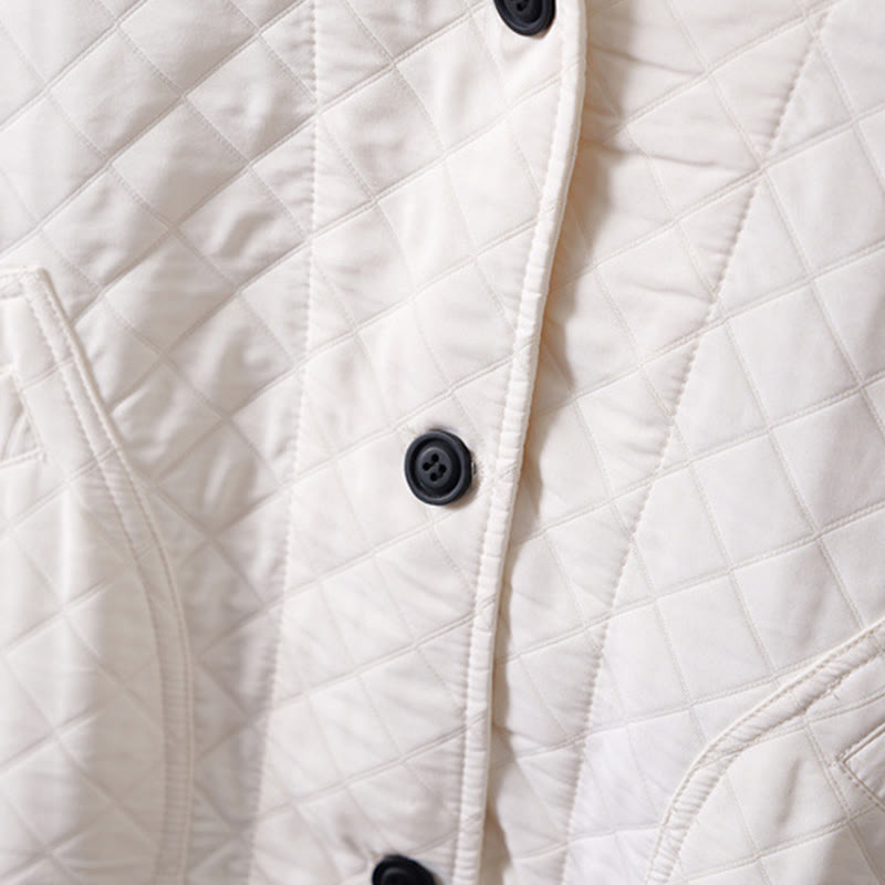 Buddha Stones Casual Solid Color Women's Long Sleeve Cotton Jacket With Pockets - image 9