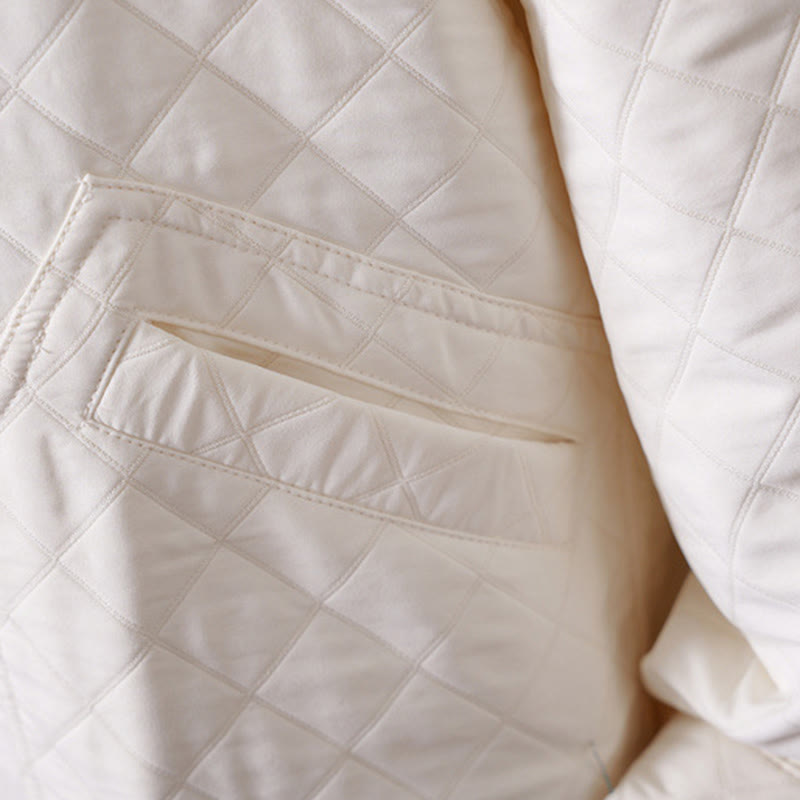 Buddha Stones Casual Solid Color Women's Long Sleeve Cotton Jacket With Pockets - image 10