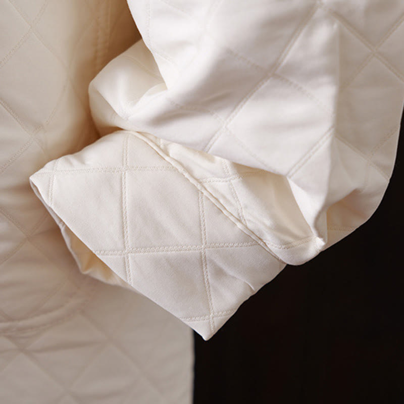 Buddha Stones Casual Solid Color Women's Long Sleeve Cotton Jacket With Pockets - image 8