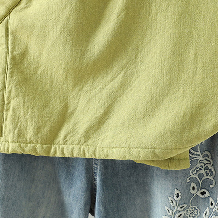 Buddha Stones Drawstring Zen Meditation Women's Long Sleeve Cotton Jacket - image 7