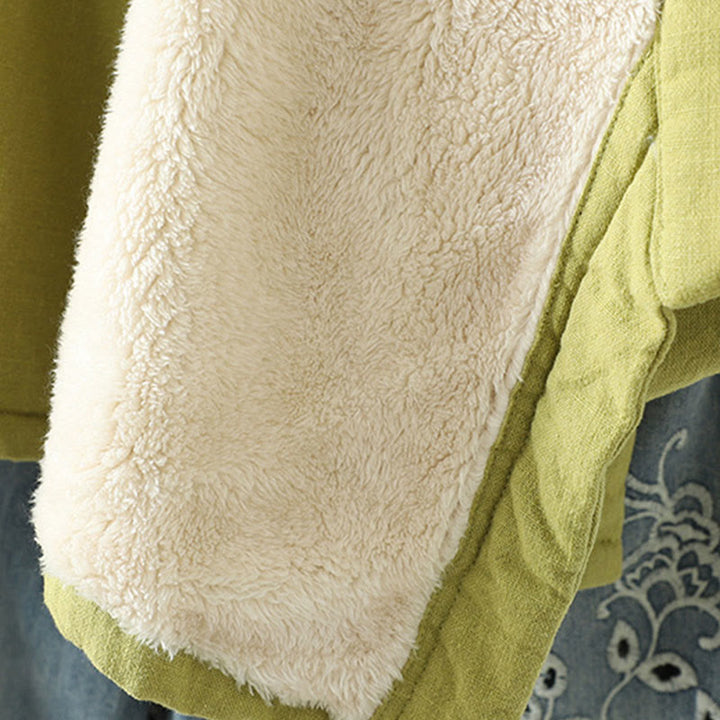 Buddha Stones Drawstring Zen Meditation Women's Long Sleeve Cotton Jacket - image 5