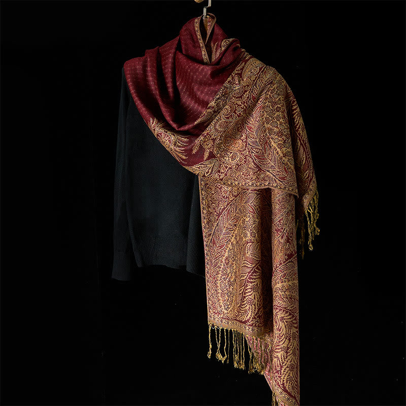 Buddha Stones Spring Long Leaves Flowers Pattern Tassel Soft Scarf Shawl - image 14