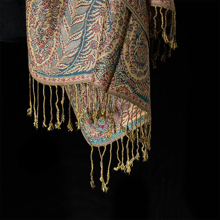 Buddha Stones Spring Long Leaves Flowers Pattern Tassel Soft Scarf Shawl - image 11