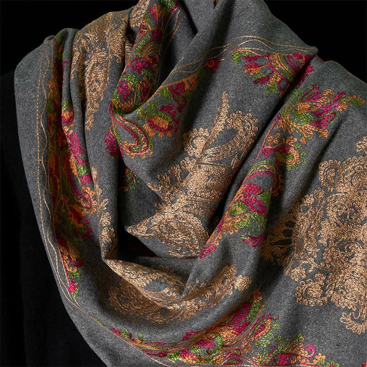 Buddha Stones Winter Colorful Vines Flowers Pattern Tassel Cozy Scarf Shawl - image 3