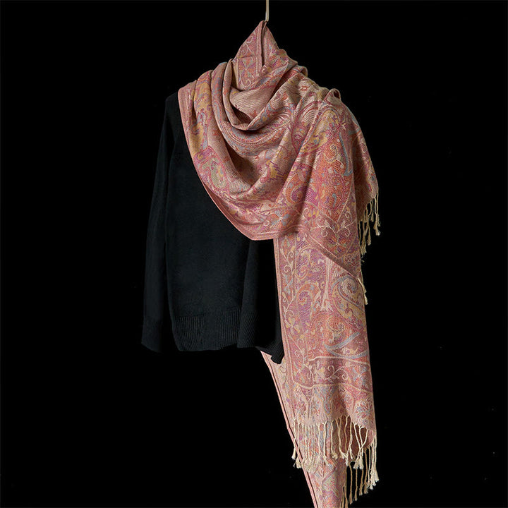 Buddha Stones Spring Cashew Flower Vines Pattern Tassel Soft Scarf Shawl - image 2