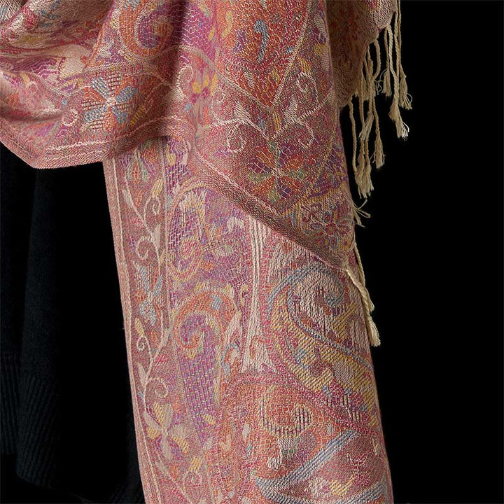 Buddha Stones Spring Cashew Flower Vines Pattern Tassel Soft Scarf Shawl - image 4