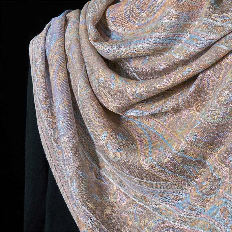 Buddha Stones Spring Cashew Flower Leaves Vines Geometric Pattern Tassel Soft Scarf Shawl - image 14