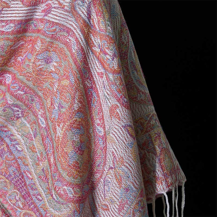 Buddha Stones Spring Cashew Flower Leaves Vines Geometric Pattern Tassel Soft Scarf Shawl - image 20