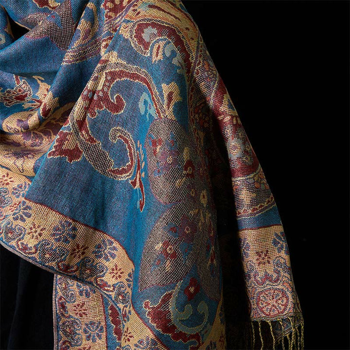 Buddha Stones Spring Cashew Floral Geometry Pattern Tassel Cozy Scarf Shawl - image 10