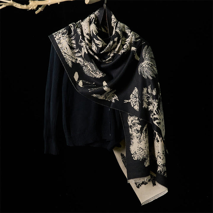 Buddha Stones Winter Coconut Tree Animals Pattern Tassel Cozy Scarf Shawl - image 7