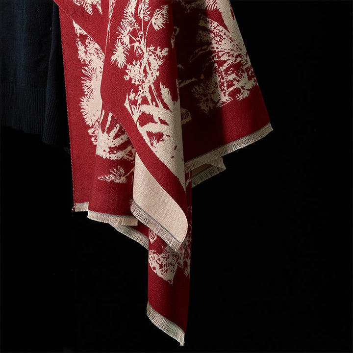 Buddha Stones Winter Coconut Tree Animals Pattern Tassel Cozy Scarf Shawl - image 17