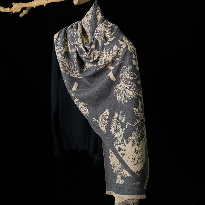 Buddha Stones Winter Coconut Tree Animals Pattern Tassel Cozy Scarf Shawl - image 20