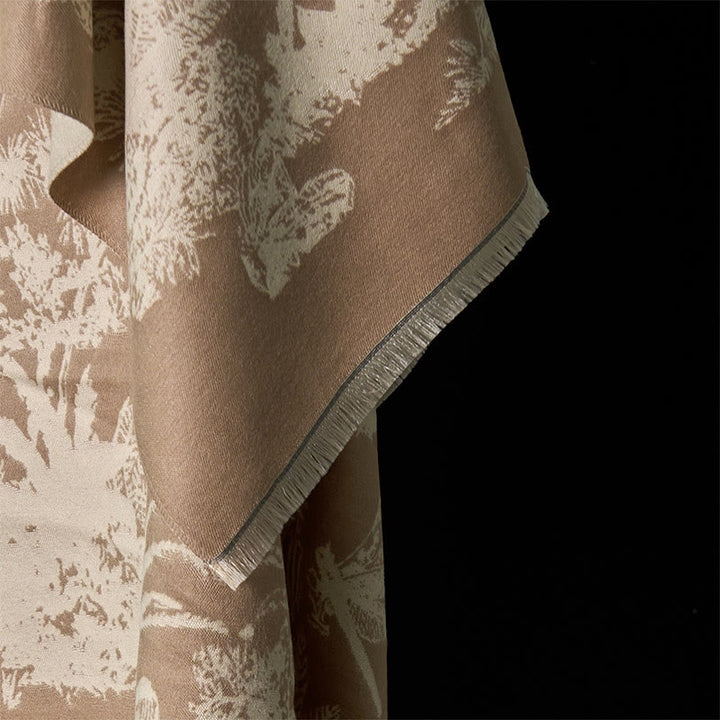 Buddha Stones Winter Coconut Tree Animals Pattern Tassel Cozy Scarf Shawl - image 4