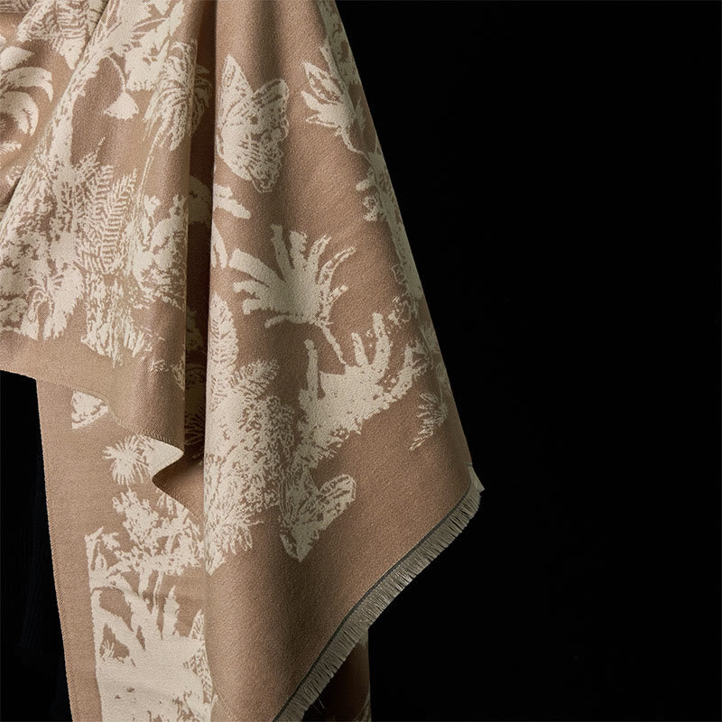 Buddha Stones Winter Coconut Tree Animals Pattern Tassel Cozy Scarf Shawl - image 5