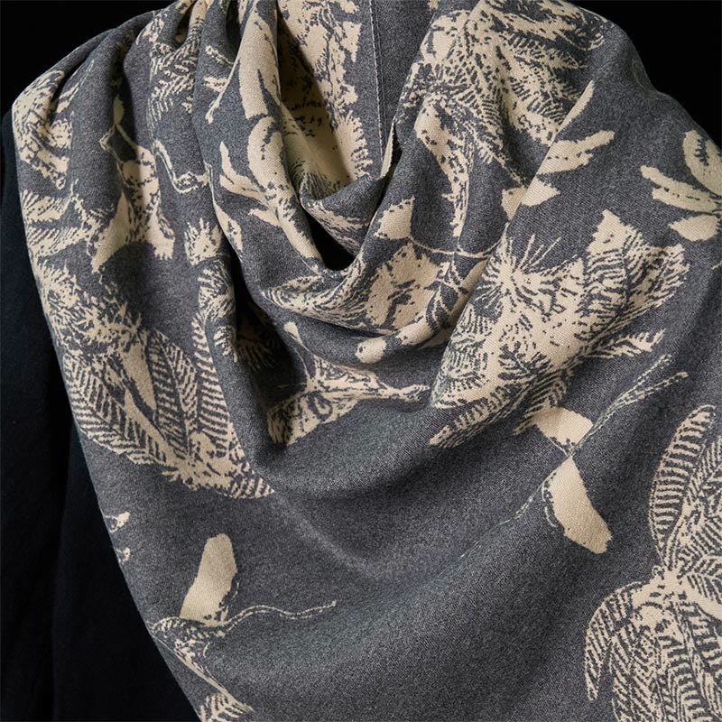 Buddha Stones Winter Coconut Tree Animals Pattern Tassel Cozy Scarf Shawl - image 21