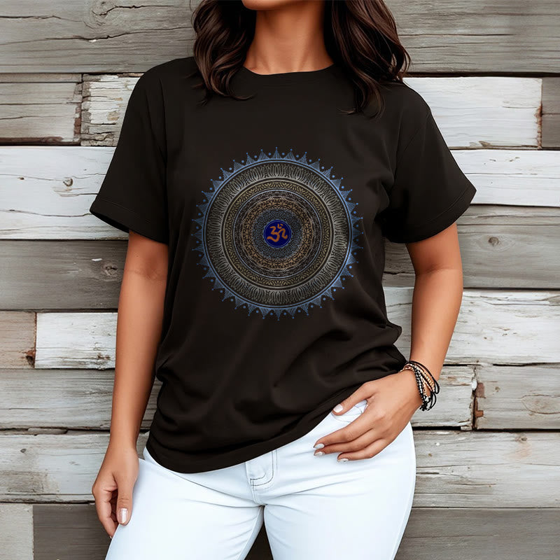 Buddha Stones Mandala Flower OM Pattern Tee T-shirt - image 3