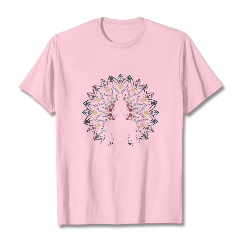 Buddha Stones Mandala Flower Seated Serene Buddha Pattern Tee T-shirt - LightPink - 2XL - image 14