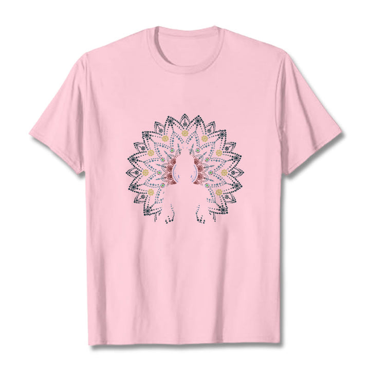 Buddha Stones Mandala Flower Seated Serene Buddha Pattern Tee T-shirt - LightPink - 2XL - image 14