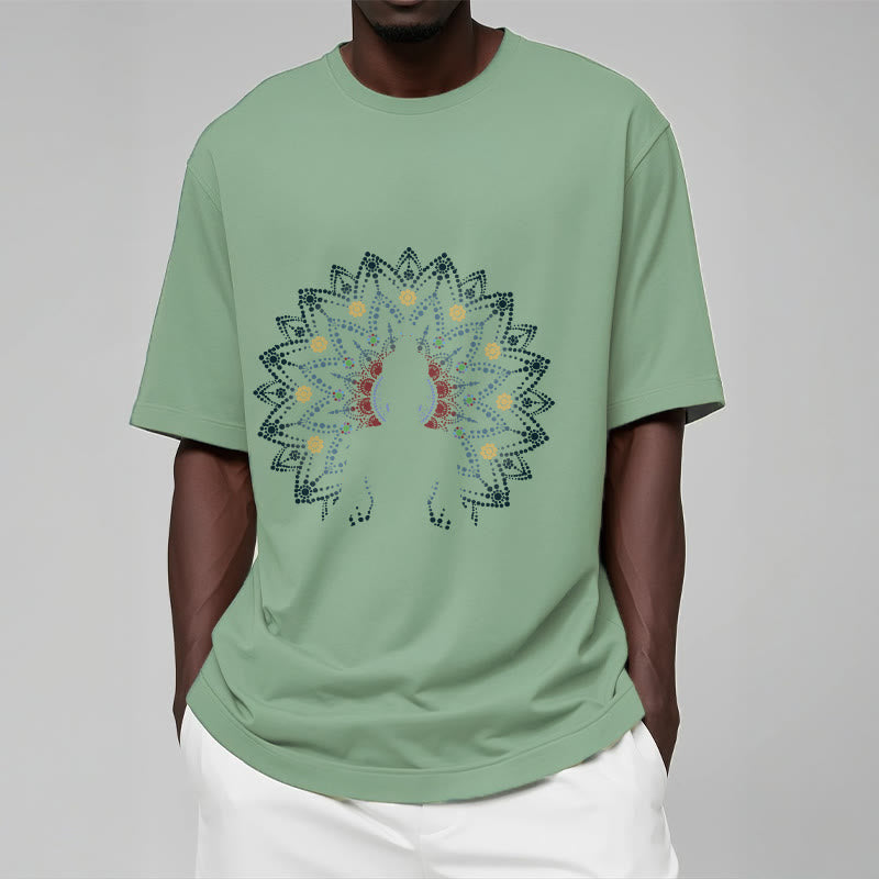 Buddha Stones Mandala Flower Seated Serene Buddha Pattern Tee T-shirt - image 5