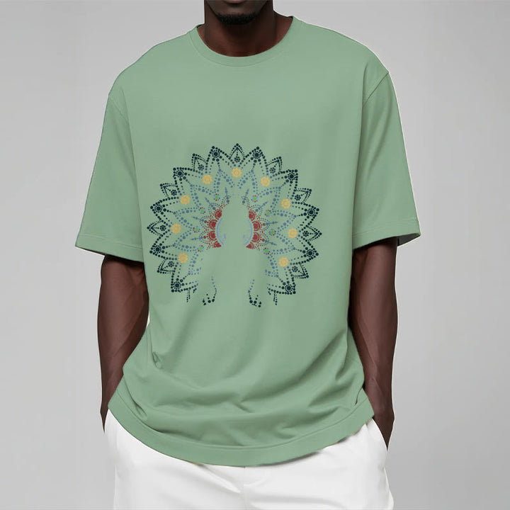 Buddha Stones Mandala Flower Seated Serene Buddha Pattern Tee T-shirt - image 5