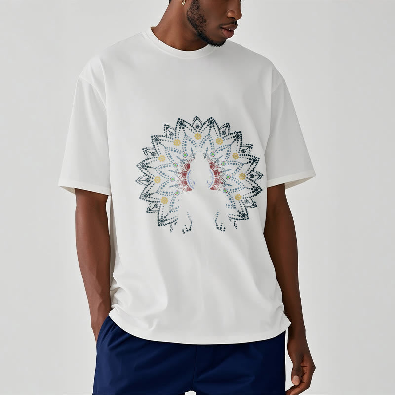 Buddha Stones Mandala Flower Seated Serene Buddha Pattern Tee T-shirt - image 1