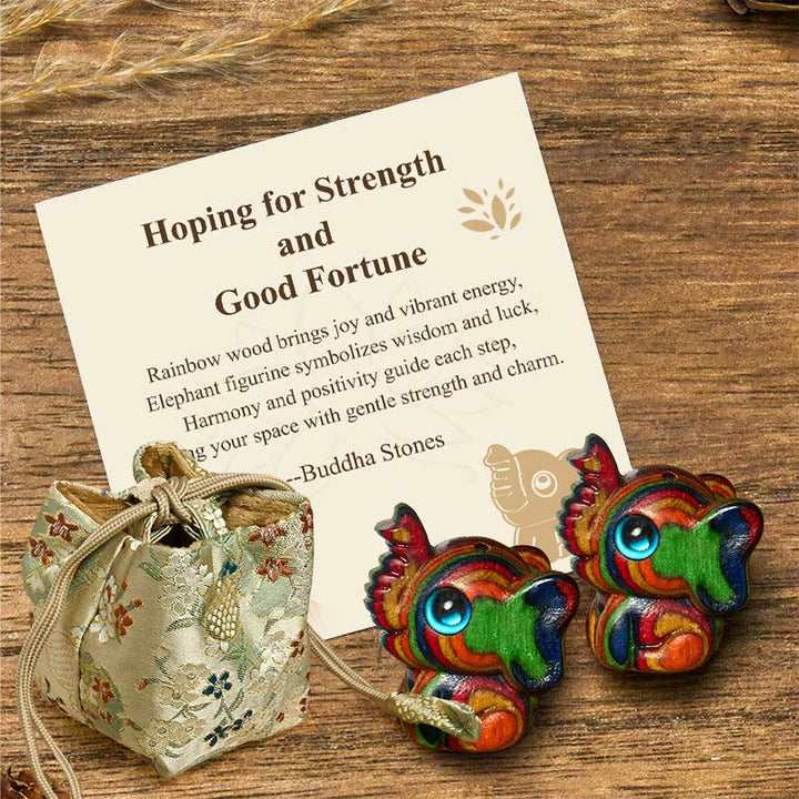 Buddha Stones "Hoping for Strength and Good Fortune" 2Pcs Mini Elephant Includes Gift Message Card - Elephant 1.9*2.6*3.2cm - Deluxe Gift Bag (+$9.59) - image 6