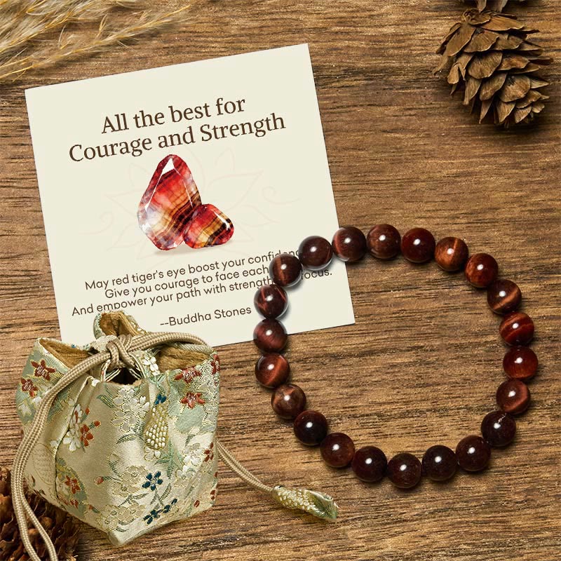 Buddha Stones "All the Best for Love and Harmony" Stone Quartz Bracelet Includes Gift Message Card - 8mm - Red Tiger Eye - Deluxe Gift Bag (+$9.59) - image 59