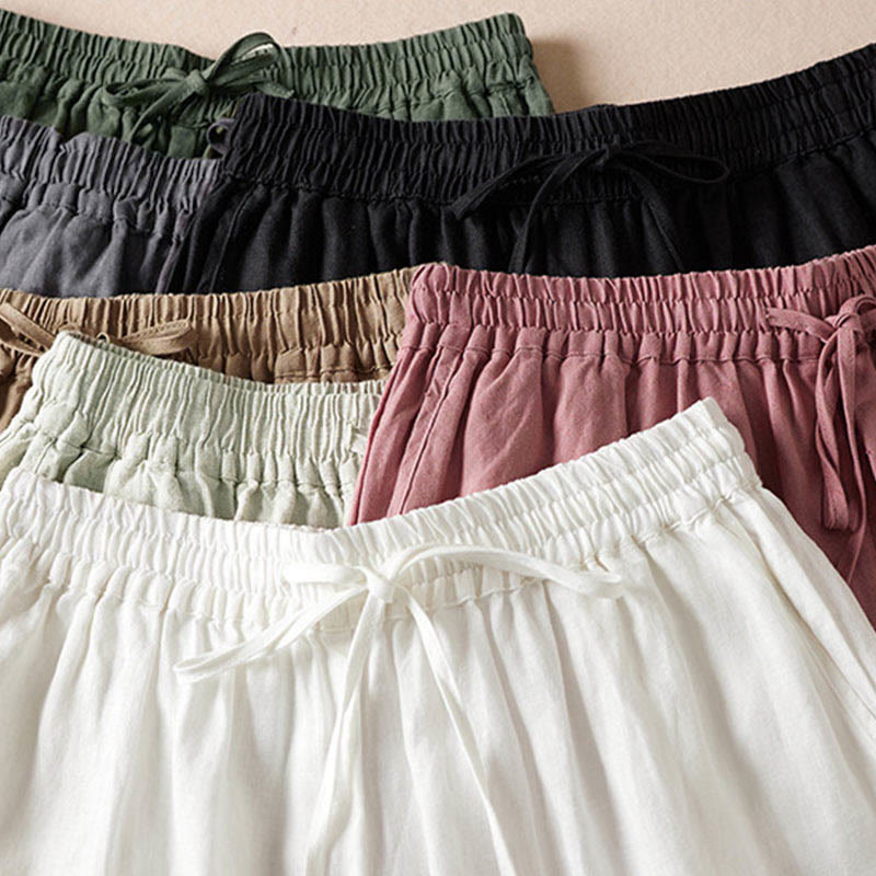 Buddha Stones Summer Small Flower Embroidery Harem Pants With Pockets - image 2