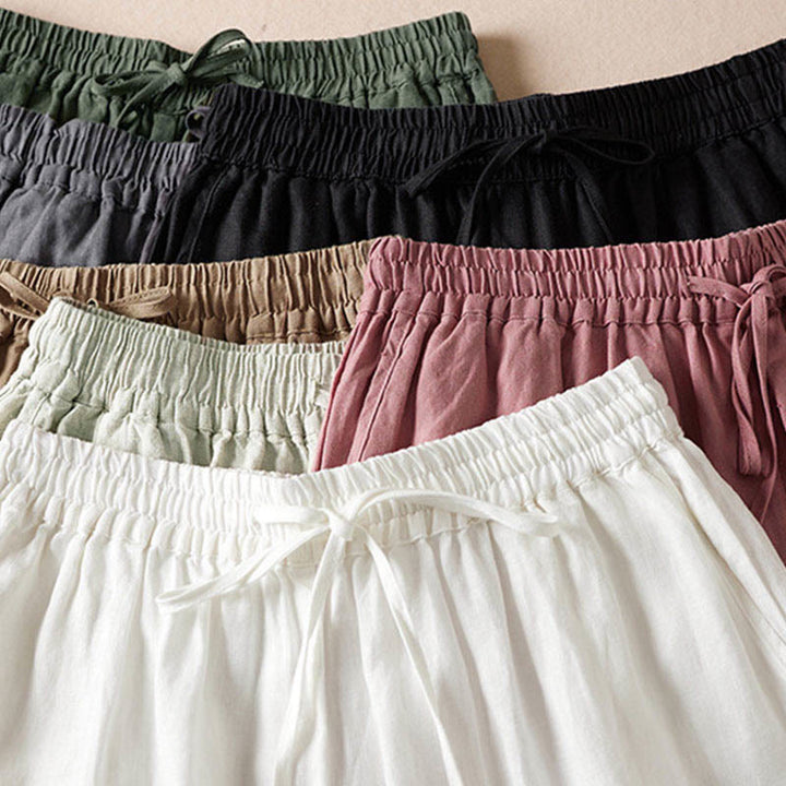 Buddha Stones Summer Small Flower Embroidery  Harem Pants With Pockets - image 2