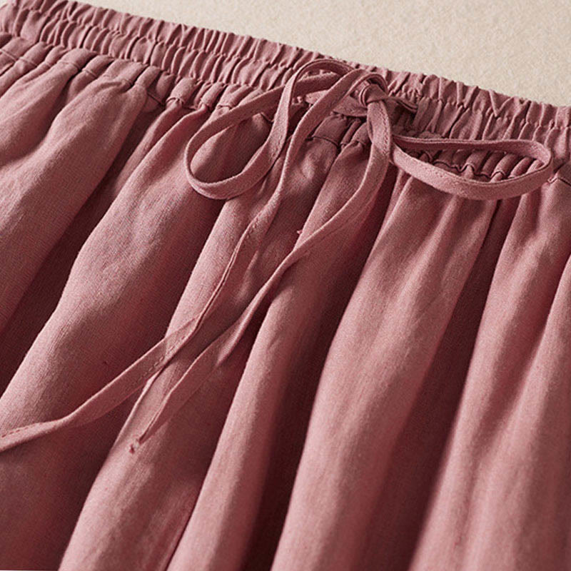 Buddha Stones Summer Small Flower Embroidery  Harem Pants With Pockets - image 12