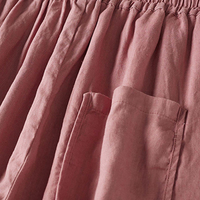 Buddha Stones Summer Small Flower Embroidery  Harem Pants With Pockets - image 14