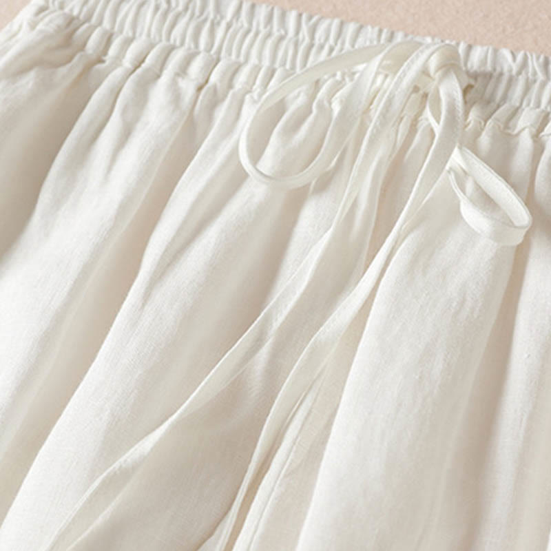 Buddha Stones Summer Small Flower Embroidery  Harem Pants With Pockets - image 21