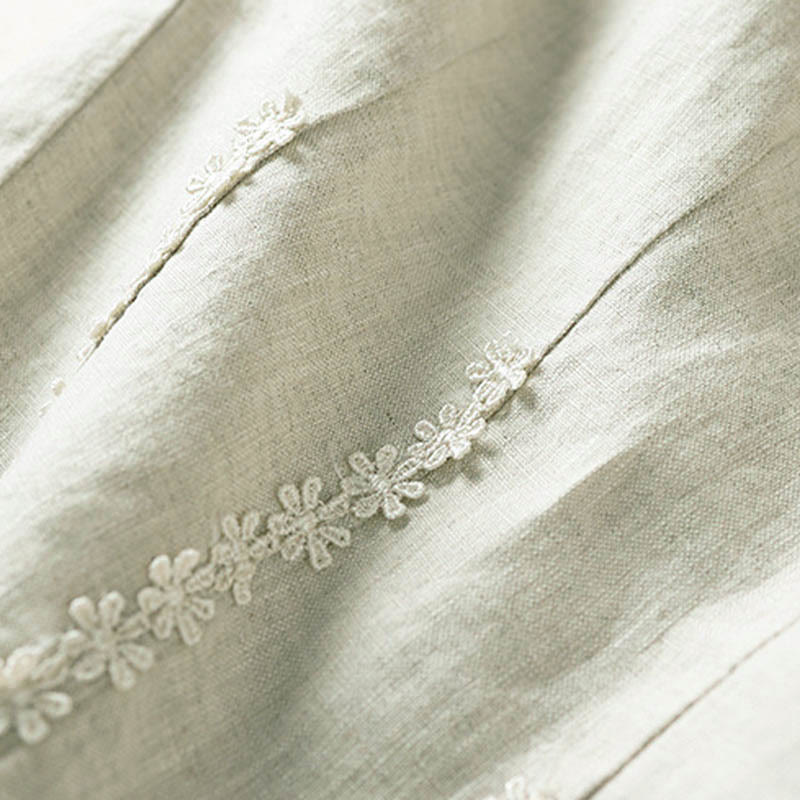 Buddha Stones Summer Small Flower Embroidery  Harem Pants With Pockets - image 26