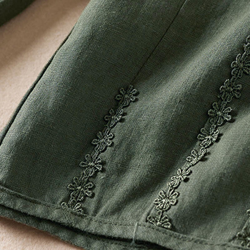 Buddha Stones Summer Small Flower Embroidery  Harem Pants With Pockets - image 32