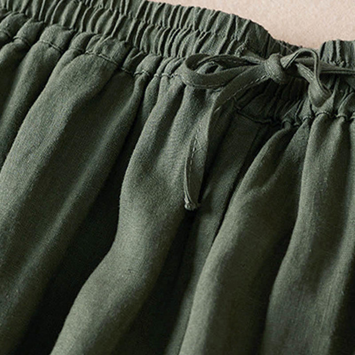 Buddha Stones Summer Small Flower Embroidery Harem Pants With Pockets - image 31