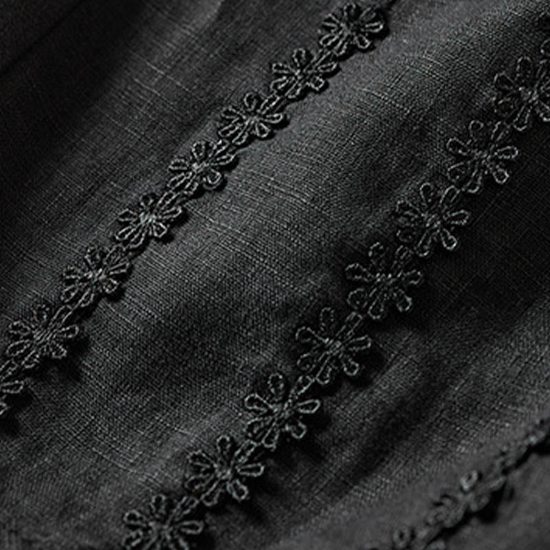 Buddha Stones Summer Small Flower Embroidery Harem Pants With Pockets - image 41