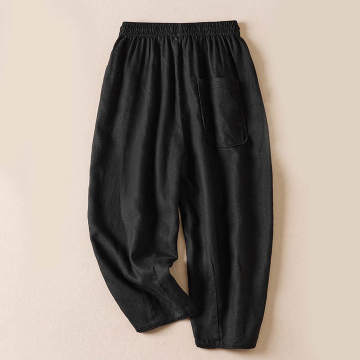 Buddha Stones Summer Small Flower Embroidery  Harem Pants With Pockets - image 37