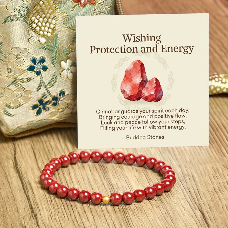 Buddha Stones "Wishing Protection and Energy" Cinnabar Bracelet Includes Gift Message Card - image 20