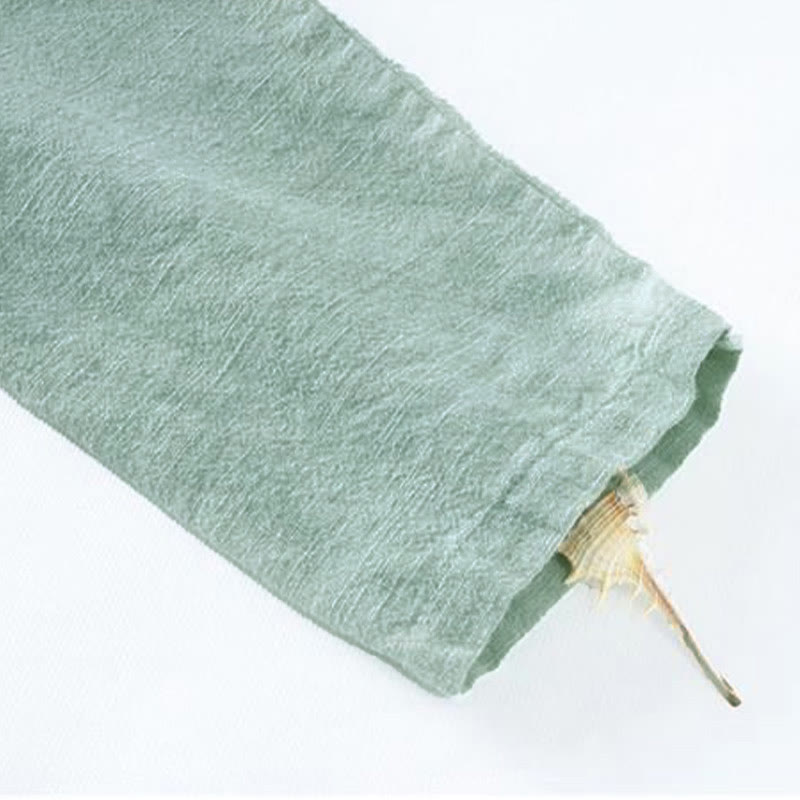 Buddha Stones Oblique Collar Knot button Loose Linen Clothing - image 5