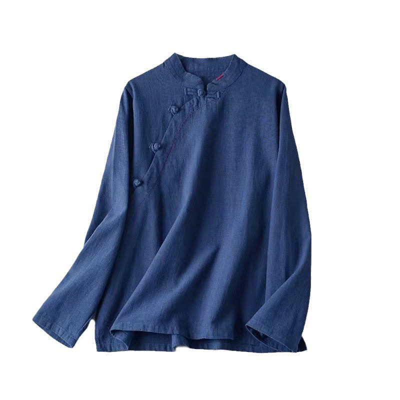 Buddha Stones Oblique Collar Knot button Loose Clothing - image 22