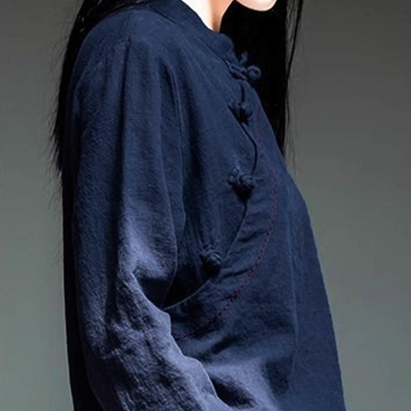 Buddha Stones Oblique Collar Knot button Loose Clothing - image 15