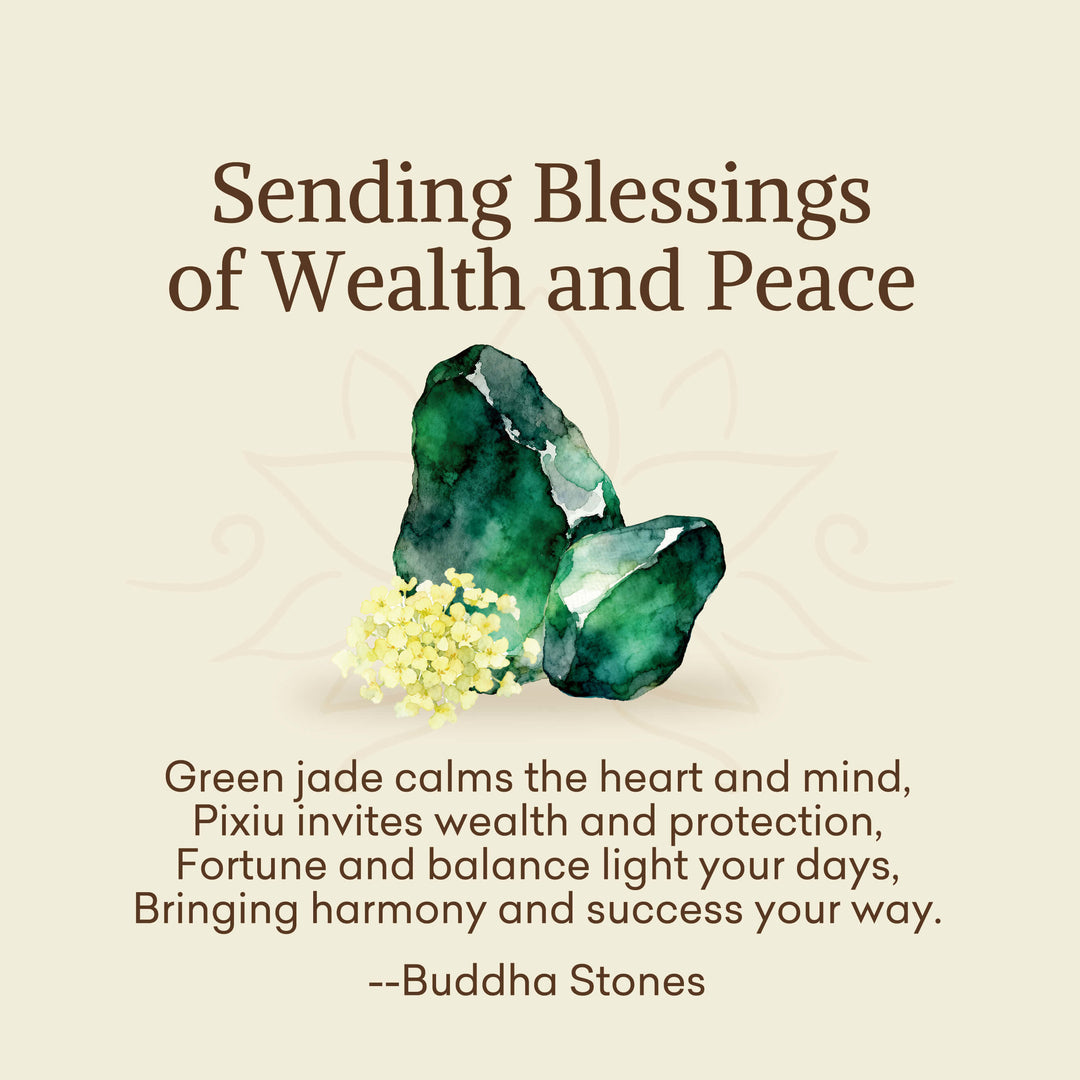 Buddha Stones "Sending Blessings of Wealth and Peace" PiXiu Jade Bracelet Includes Gift Message Card - image 2