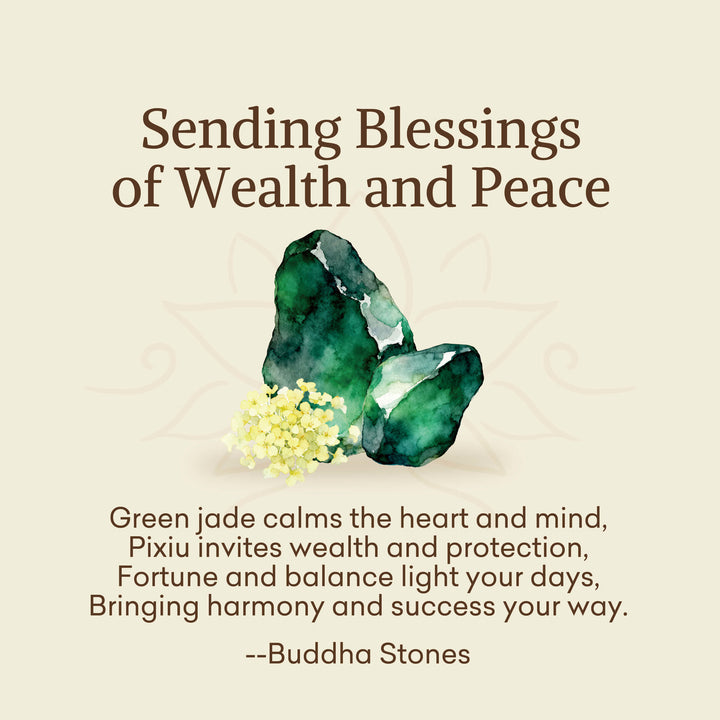 Buddha Stones "Sending Blessings of Wealth and Peace" PiXiu Jade Bracelet Includes Gift Message Card - image 2