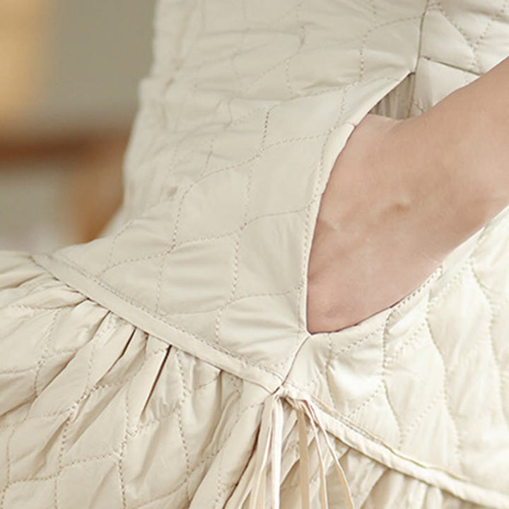 Buddha Stones Plain Elastic Waist Cotton Women's Straight Skirt With Pockets - image 11