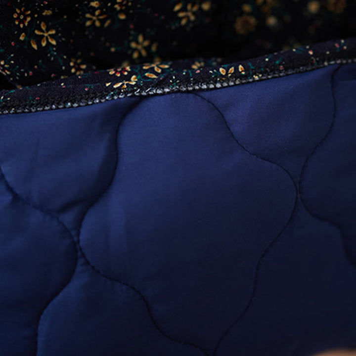 Buddha Stones Vintage Floral Pattern Elastic Waist Cotton Women's Midi Skirt With Pockets - image 9