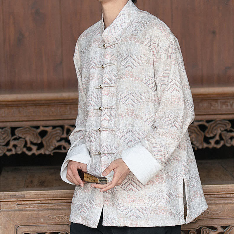 Buddha Stones Printing Floral Pattern Men's Button Design Long Sleeve Shirt With Pockets - image 8