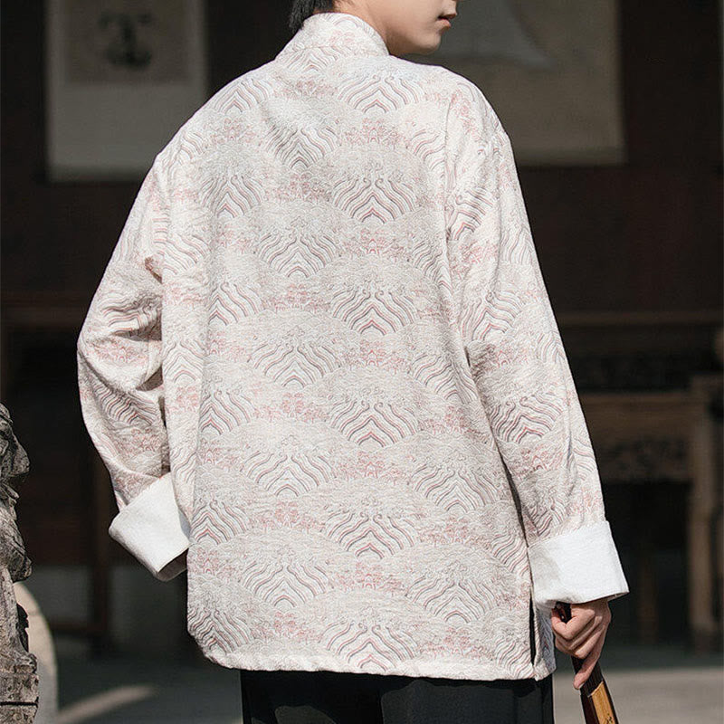Buddha Stones Printing Floral Pattern Men's Button Design Long Sleeve Shirt With Pockets - image 13