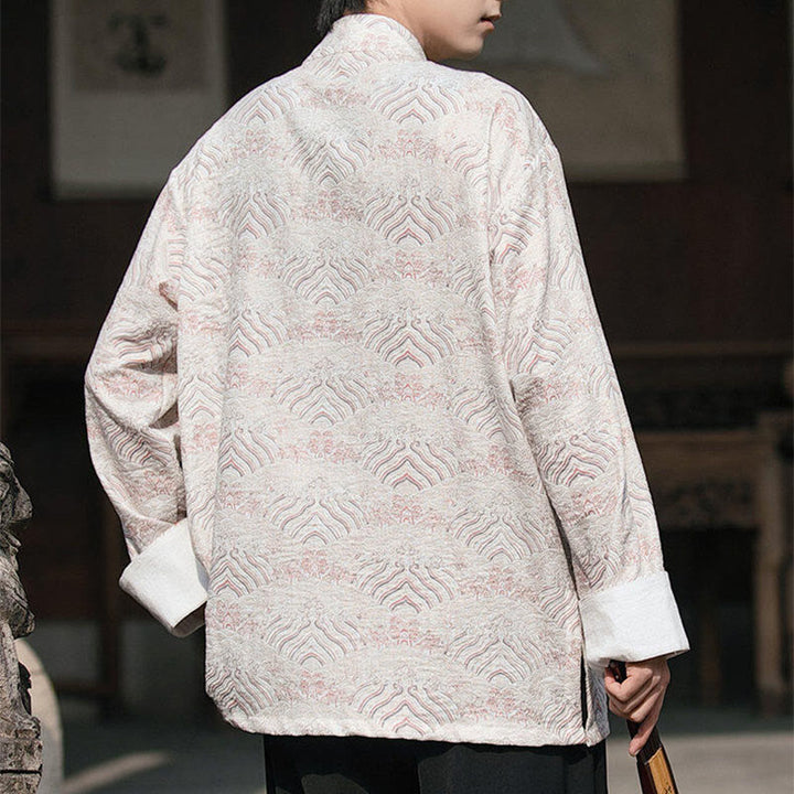 Buddha Stones Printing Floral Pattern Men's Button Design Long Sleeve Shirt With Pockets - image 13